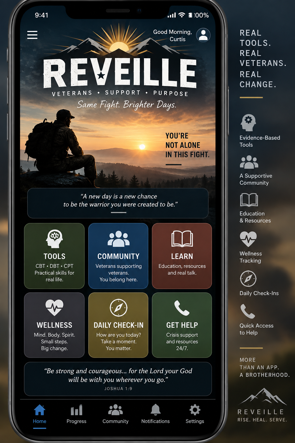 Preview of the Reveille veteran support application